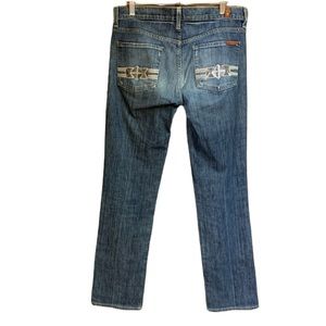 7 For All Mankind 7FAM Straight Leg Worn In Jeans Size 28